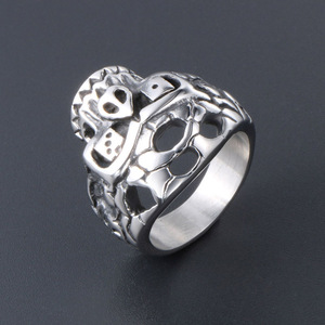 Skull <b>Titanium</b> Steel <b>Ring</b> Unisex Fashion Punk Jewelry Party Accessory SA445 - Product Image 3