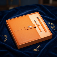 Juego de Artículos de Oficina y Papelería con Logotipo Personalizado, Sets de Promoción Empresarial con Memoria USB, Bolígrafo, Cuaderno de Cuero A5, Juego de Regalo Exquisito