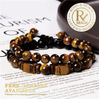 Set Perhiasan Gelang Rantai Manik-manik Batu Giok Turquoise Tiger Eye Emerald Desain Terbaru, Custom Charm Fashion Boho untuk Wanita dan Pria