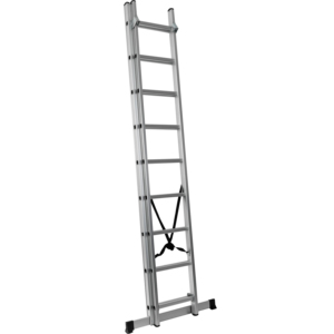 Escalera Extensible de Aluminio de Alta Resistencia de <span class=keywords><strong>3</strong></span> Secciones, Escalera Extensible Triple Profesional Multiusos con Barra Estabilizadora de Seguridad - Product Image 3