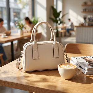 Women Genuine Leather Boston Shoulder Bag Crossbody Handbag Zipper Closure <b>Small</b> Square <b>Purse</b> for Daily Travel - Product Image 2