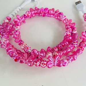 كابل شحن سريع <span class=keywords><strong>2</strong></span> في 1 بتصميم عيد الفصح مع فيونكة حمراء وخرز، مناسب لمنفذ Type-C، سلك بيانات عصري للهواتف - Product Image 5