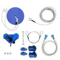 Kit de tyrolienne robuste pour enfants et adultes avec accessoires complets, câble en acier, chariot, siège à disque, frein à ressort