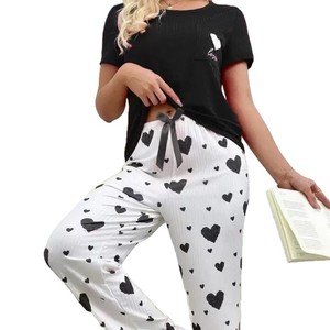 Pyjamas pour femmes, pyjamas à manches courtes, pyjamas à pantalon long, ensemble de pyjamas imprimés pour femmes, fabrication en usine - Product Image 5