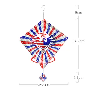 金属3D旋转风铃旋转不锈钢美鹰风铃工艺家居装饰