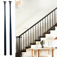 Nouveau design, balustre en fer forgé noir et or, simple et uni, conique, rond, 1-1/4 pouces, pour rampe d'escalier intérieure