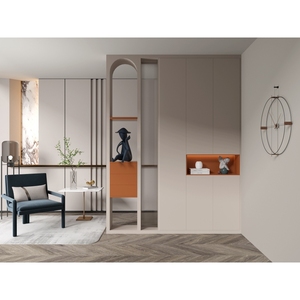 Meuble à chaussures intégré moderne et élégant avec porte-manteau et espace de rangement ouvert – Meuble à chaussures fonctionnel - Product Image 3