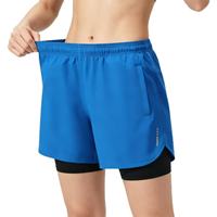 Shorts d'entraînement 2-en-1 pour hommes, bleus, séchage rapide, personnalisables, pour la course, la gym et le sport – Vente en gros