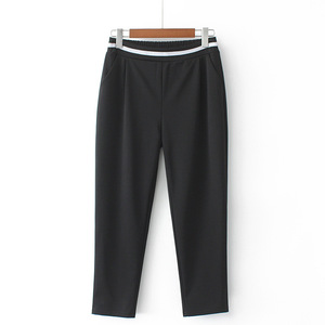 Pantaloni a Sigaretta Estivi Casual da Donna per Ufficio Abiti Formali Nero Cachi Elasticizzati a Vita Media Casual per Ufficio - Product Image 5
