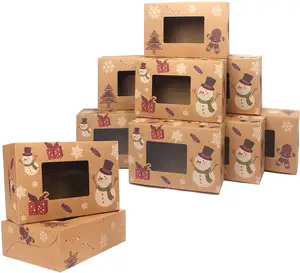 Versierd Xmas Custom Gift Papier Doos Verpakking, Custom Ambachtelijke Papieren Zak Met Cosmetische Box Verpakking Voor Kerst, X Mas Cake Doos