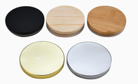 Pot à bougie personnalisé de luxe en verre sodocalcique sans plomb, transparent bleu, blanc mat, noir, avec couvercle imprimé en sérigraphie sur mesure