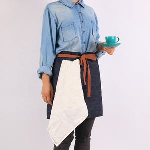 CHANGRONG <span class=keywords><strong>Tablier</strong></span> en demi-denim de bistro <span class=keywords><strong>professionnel</strong></span> personnalisé avec 2 grandes poches - Product Image 2