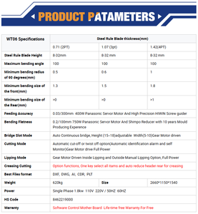 Máquina de Corte y Plegado Automática WT con Control PLC y Motor Japonés para Troquelado - Product Image 3