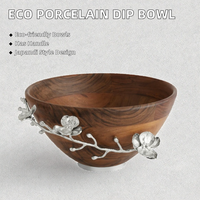 Bol en bois artisanal écologique personnalisé avec logo, léger et durable, pour cuisine et service, fournisseur en gros