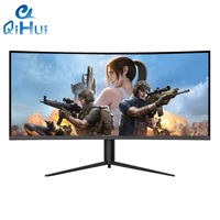 Qihui IPS 34 pouces moniteur incurvé de jeu 1920x1080p jusqu'à 165Hz 1ms 4k DisplayPort haut-parleurs intégrés VGA PC