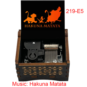 Caja <span class=keywords><strong>Musical</strong></span> de Madera con Grabado Vintage de Anime King Lion Hakuna Matata, Recuerdo Perfecto para Regalo de Boda, Regalo para Niñas, Amigas, Amantes - Product Image 5