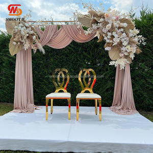 SMOOTH Square <b>Metal</b> Wedding Background Lights Mirror Design Romantic <b>Frame</b> Led Light Decor Set <b>Arch</b> Backdrop - Product Image 2