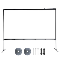Écran de Projection avec Support Pliable Rapide Portable 120 144 Pouces 16:9 4K 1080 HD pour Maison Bureau Théâtre Cinéma