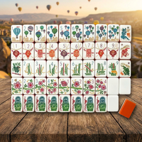 2026 Livraison Rapide Ensemble de Mahjong Américain de Luxe Matryoshka 160 Tuiles Acryliques Design Montgolfière Tour du Monde Cadeau En Stock