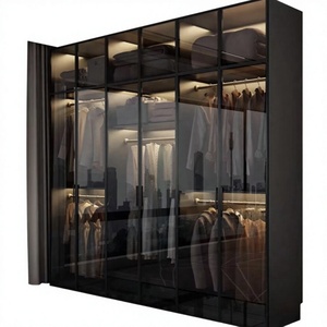 <span class=keywords><strong>Armoire</strong></span> de chambre à coucher moderne de luxe sur mesure, design en forme de L ou en U, grande capacité de rangement, <span class=keywords><strong>armoire</strong></span> en verre - Product Image 4