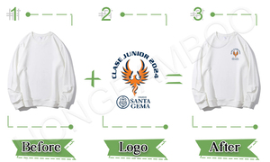 Cotton Crew Neck Sweatshirt Solid Customized Print Mens Winter Casual Long Sleeve Crew Neck Sweatshirts Pullover Hoodies Tops - Product Image 5