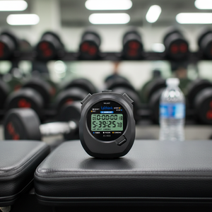 Chronomètre numérique professionnel EMAF à prix abordable, avec mémoire 10 tours, étanche pour la <span class=keywords><strong>natation</strong></span>, sifflet d'entraîneur sportif et écran LCD - Product Image 2