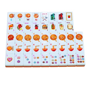 Ubin Mahjong Akrilik 4 Lapis Portabel Mewah Modern dengan Seni Dapur Makanan Gourmet Amerika yang Dapat Disesuaikan untuk Hiburan - Product Image 1