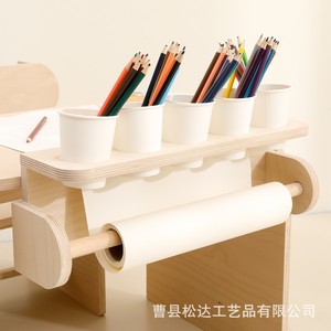 Cross-border Creative Wooden Children's Study Table and Chair Set, Solid Wood Baby <b>Drawing</b> and Doodling Table, Early Education - Product Image 4