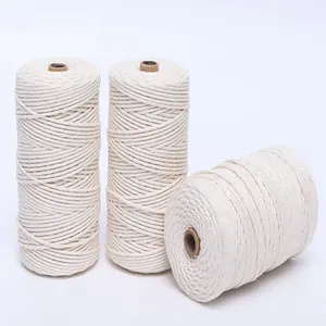 3mm 200 Meters Cotton Twisted Cord 4 Ply Natural Macrame Cotton Cord