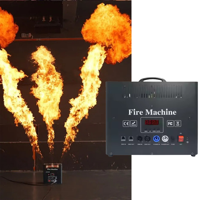 Outdoor There Head Fire Machine DMX  Real Fire Thrower DJ Fire  Flame Machine for Concert Stage FX Machine