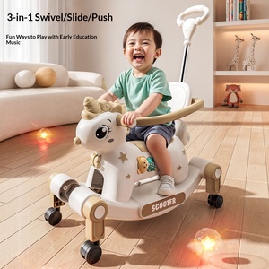 <span class=keywords><strong>Cheval</strong></span> à bascule pour enfants, trotteur et poussette en plastique, cadeau de premier anniversaire pour bébés de 6 à 12 mois et de <span class=keywords><strong>1</strong></span> à 3 ans - Product Image 4