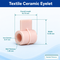 Guide-œillet en céramique d'alumine haute dureté, guide-fil à faible friction et résistant à l'usure pour machine textile de filature et de tissage