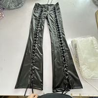 Pantalon d'hiver pour femme style urbain – Effet cuir doux et lisse, respirant, écologique, imperméable, anti-plis, taille haute