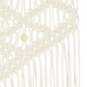 W2B VidaXL eco-friendly macramè appendi da parete in cotone bianco medio intarsi decorativi scandinavo stile bohémien per vivere in Rattan - Product Image 4