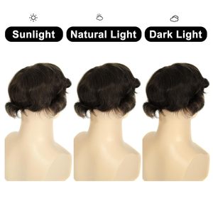 Topunique para <span class=keywords><strong>hombre</strong></span>, 0,03mm, ultrafino, sin nudos, con bucle en V, 8x10 pulgadas, de PU Base, 90% densidad de luz, sistema de tupé de cabello humano Remy - Product Image 6