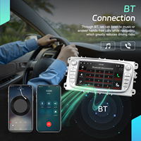 Podofo 7 ''4 + 64GB Android autoradio sans fil CarPlay Android Auto GPS WIFI FM RDS pour Ford Focus Mondeo C-MAX S-MAX Galaxy II