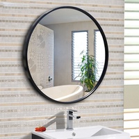 Moderne Élégant Designer Mur Suspendu Encadré Miroir Noir Argent Décor Verre Cuir Espace De Noël Style Salle De Bains Dressing Utilisation