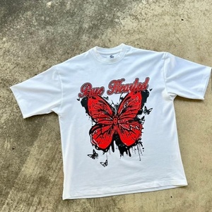เสื้อยืดโอเวอร์ไซส์ผู้ชาย ผ้าคอตตอนหนา 100% ทรงบ็อกซี่ ไหล่ตก พิมพ์ลาย น้ำหนัก 300 กรัม คุณภาพสูง - Product Image 1