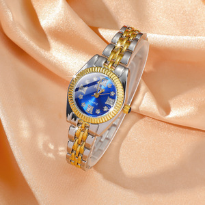 Nouvelle <span class=keywords><strong>montre</strong></span> à <span class=keywords><strong>quartz</strong></span> Aurora Shell Diamond Stars Roma pour <span class=keywords><strong>femme</strong></span> avec bracelet en or et acier - Product Image 3