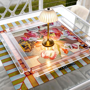 Tapete de Mahjong Americano Pintado a <span class=keywords><strong>Mano</strong></span>, Superventas, Impermeable, de Goma, Antideslizante, Fácil de Limpiar, para el Mercado de EE. UU./UE - Product Image 2
