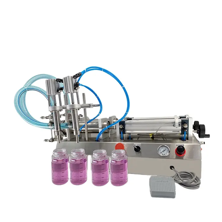 100-5000 ml semi-automatique manuel 2 têtes parfum liquide machine de remplissage de bouteilles pour l'industrie cosmétique 2024