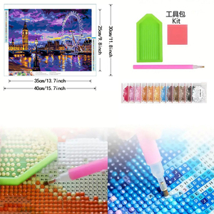 कुलेवे कस्टम डिय सीन नदी जापान मोज़ेक किट 5 डी डायमंड डॉट पेंटिंग के लिए पूर्ण ड्रिल - Product Image 3