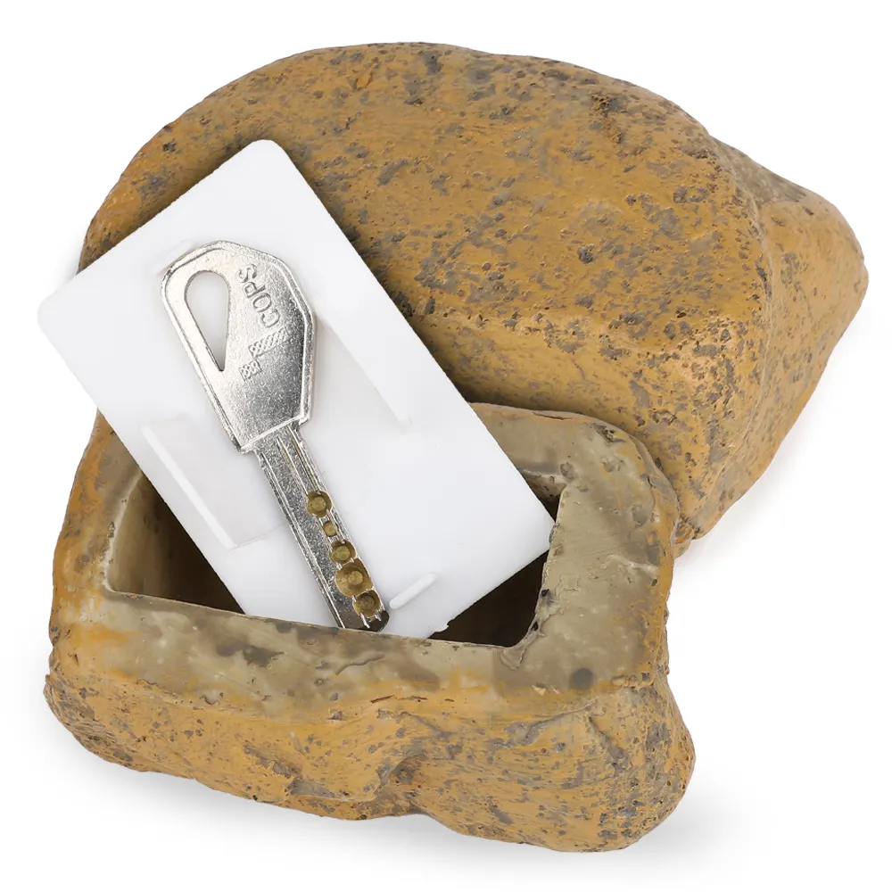 مفتاح صخري حجر مخفي مفتاح صخري آمن إخفاء مفتاح احتياطي حديقة أو فناء خارجي