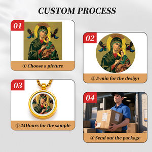 GIVELUCK 3D liontin kotak perhiasan keagamaan gambar "Wanita kami bantuan abadi" pola disesuaikan untuk grosir perhiasan pelanggan - Product Image 4