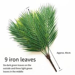 Palmera artificial de 9 cabezas de alta calidad, vegetación de plástico, plantas tropicales y selváticas falsas, hojas verdes - Product Image 6