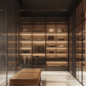 เฟอร์นิเจอร์อลูมิเนียมทั้งหมดแบบปรับแต่งได้ทั้งบ้านเฟอร์นิเจอร์ห้องนอนโลหะตู้เสื้อผ้าทันสมัย - Product Image 6