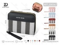 Portafoglio da donna a righe con chiusura a zip e cinturino da polso, di piccole dimensioni - Product Image 1