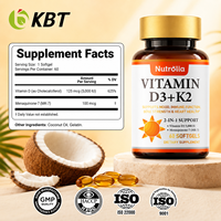 Fabrication sur mesure de compléments vitaminiques halal personnalisés, étiquette privée, gélules de vitamine D3 et K2