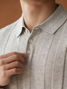 Chemises polo en tricot léger pour hommes, respirantes, décontractées, style streetwear, personnalisables avec logo, t-shirt polo pour hommes - Product Image 3
