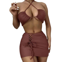 Bán Hot Bãi Biển Mặc Ladies Tie Up Womens Swimwear Bikini Bơi Phù Hợp Với Micro Thong Sexy Mini Brazil Bikini Set 2022